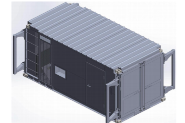 Container of the plasma gasification unit with a hydraulic system